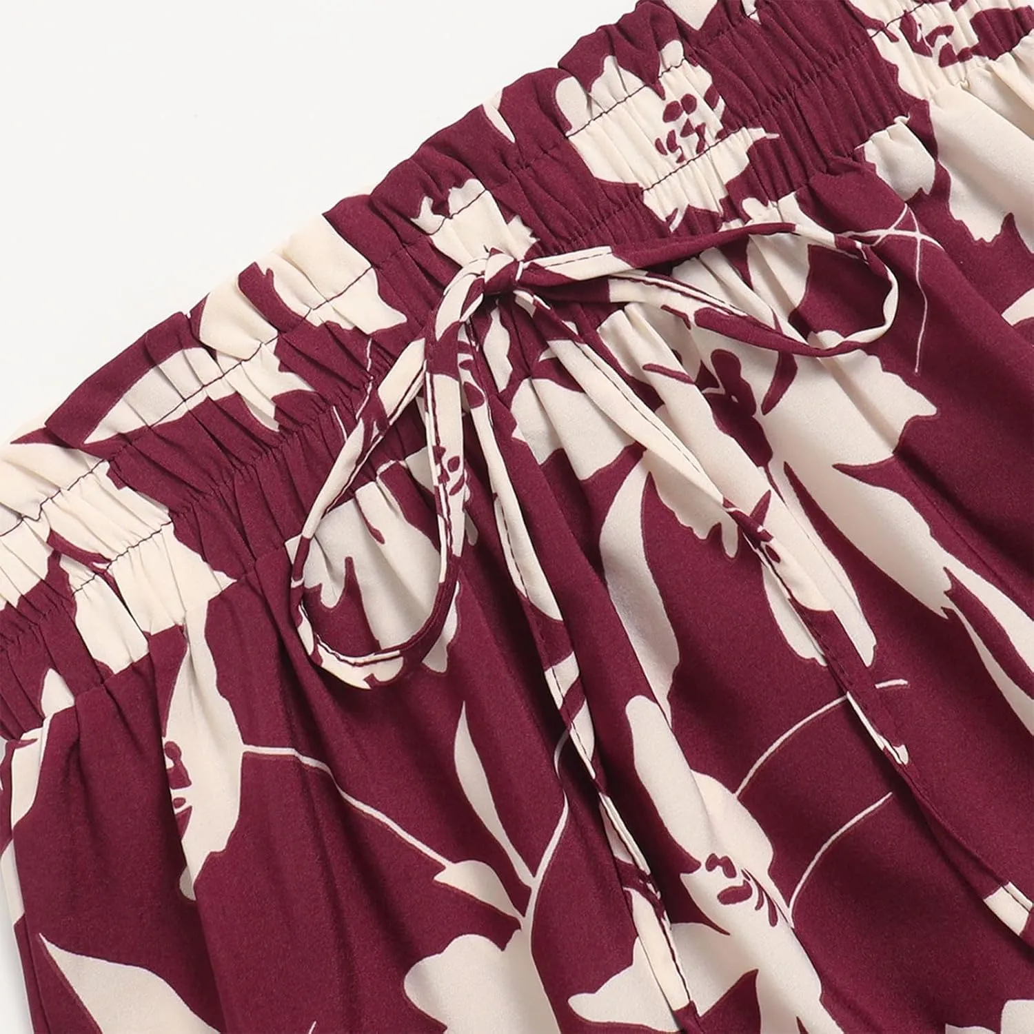 Long Skirts for Women Summer Floral Flowy Maxi Skirt Pleated High Waisted A Line Skirts Trendy Smocked Waist Skirt
