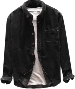 Men's Cotton Linen Shirt Long Sleeve Casual Slim Mandarin Collar Shirt Summer Beach Shirt