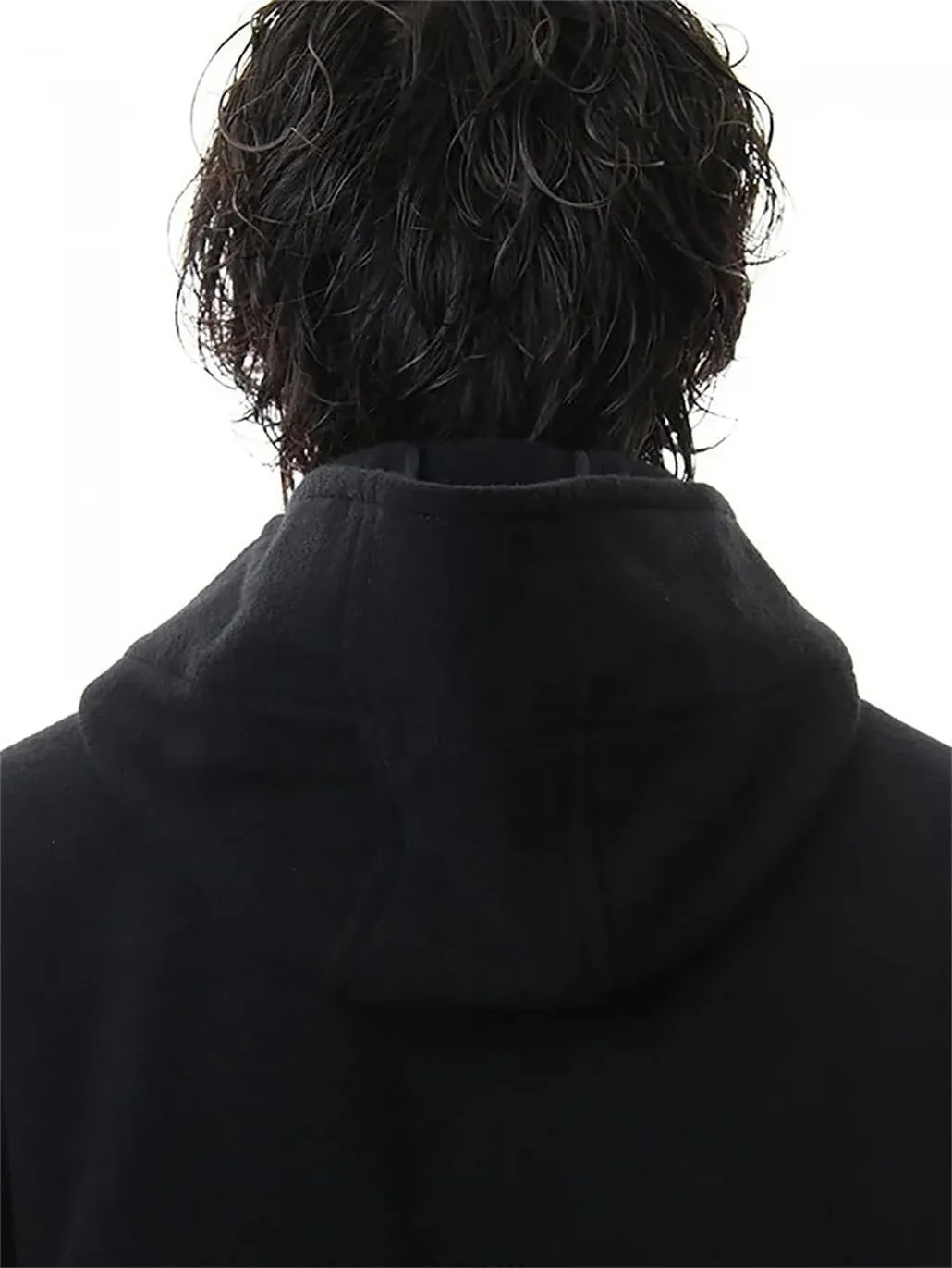 Men's Single Breasted Trench Coat Dark Medium Length Hooded Long Large Size Loose Coat