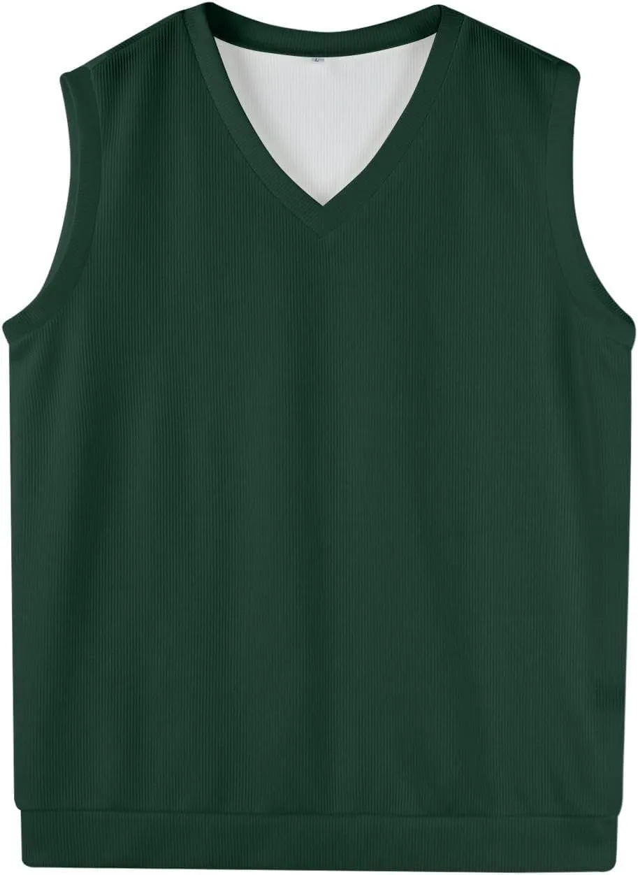 Mens Vest Relaxed Fit 2025 Lightweight Pullover Knitted V Neck Sleeveless Tops Business Work Solid Vest Sweater