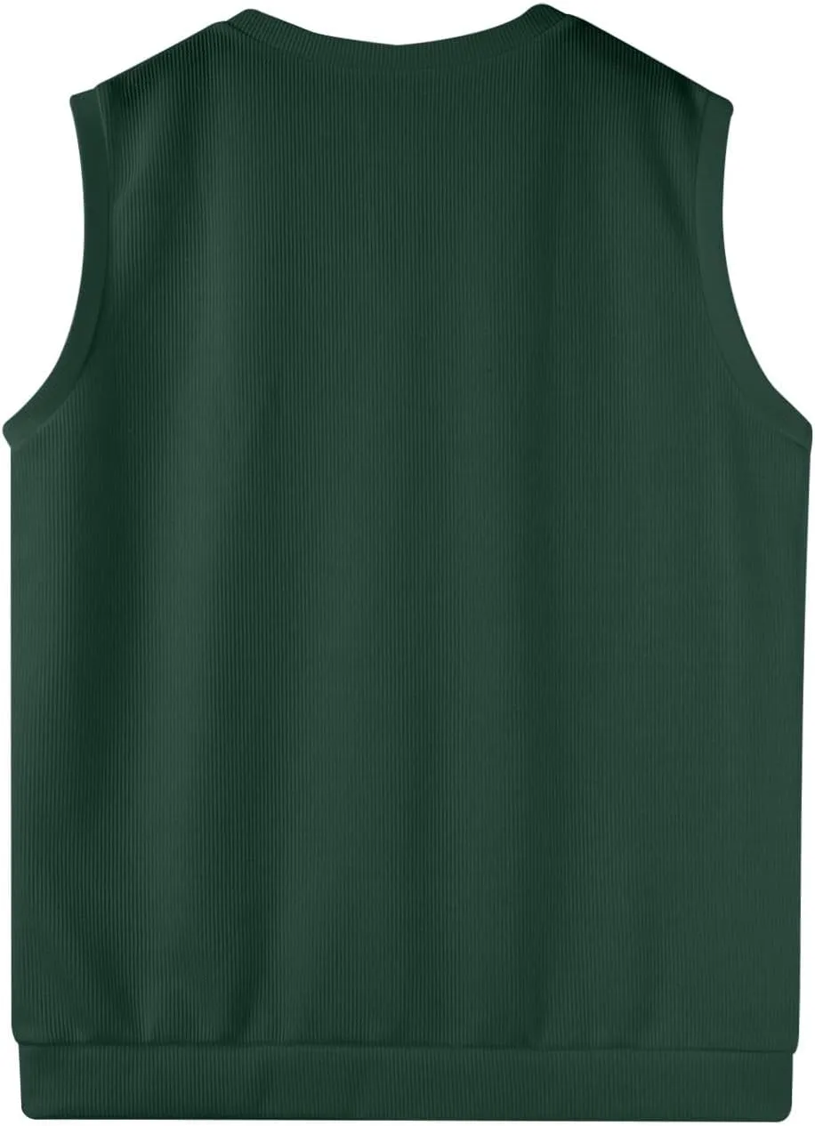 Mens Vest Relaxed Fit 2025 Lightweight Pullover Knitted V Neck Sleeveless Tops Business Work Solid Vest Sweater