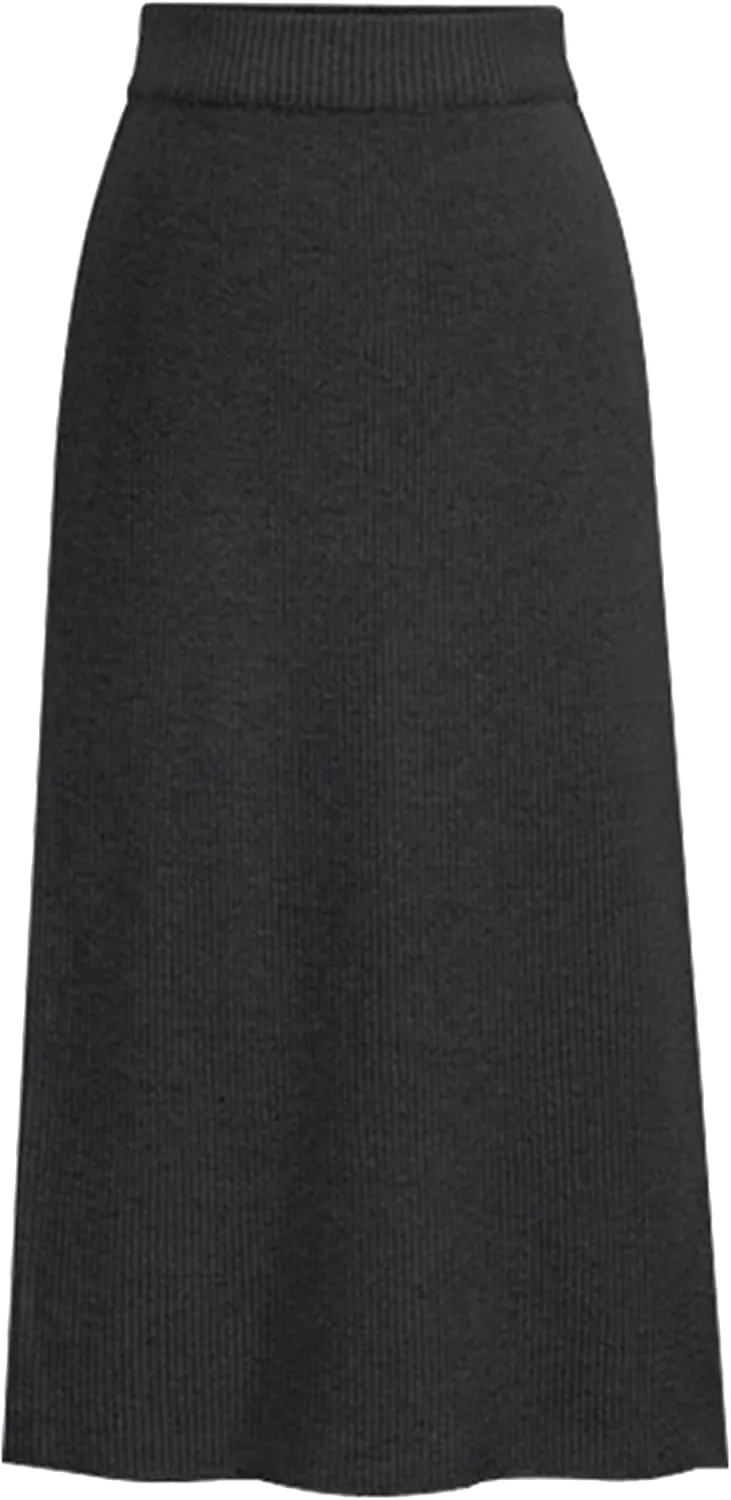 OMZIN Women's Winter High Waist Slim Knitted Thick Wool Hip Skirt Mid-Length Short Skirt
