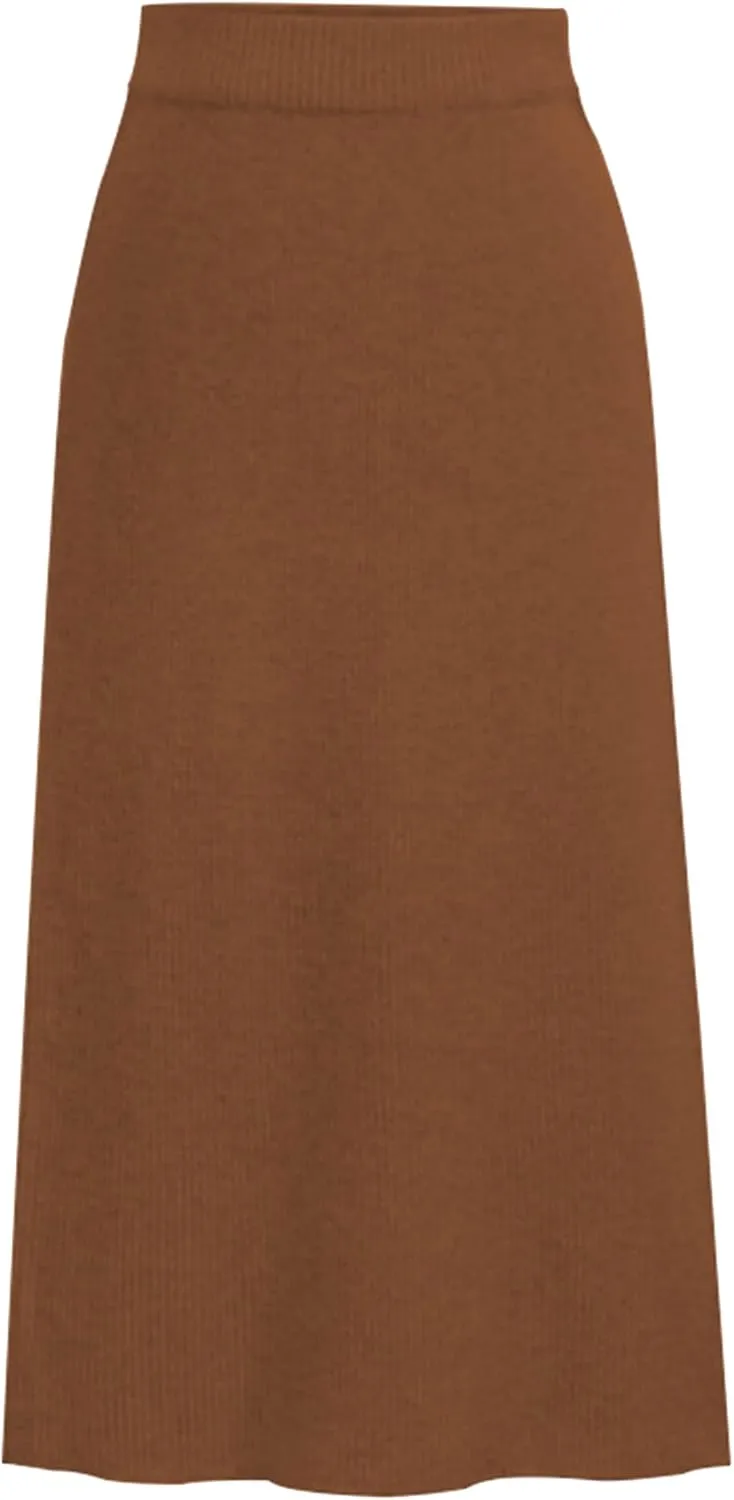 OMZIN Women's Winter High Waist Slim Knitted Thick Wool Hip Skirt Mid-Length Short Skirt