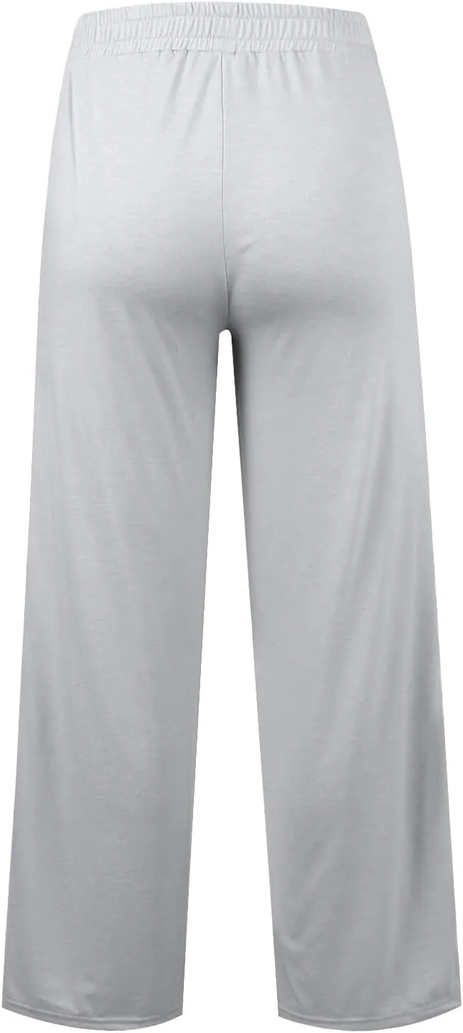 Oversized Wide Leg Sweatpants Women Elastic Drawstring Straight Leg Sweatpants Low Waisted Baggy Lounge Pants Pocket