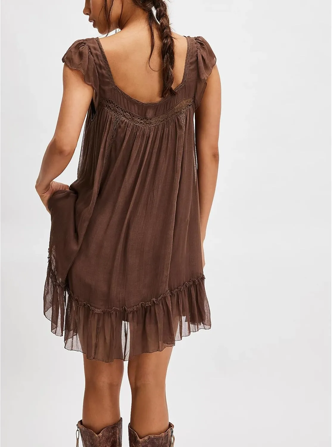 Slip Lace Mini Dress for Women Y2k Sleevelss Backless Flowy Short Tunic Dress Lingerie Nightgown Going Out Dresses