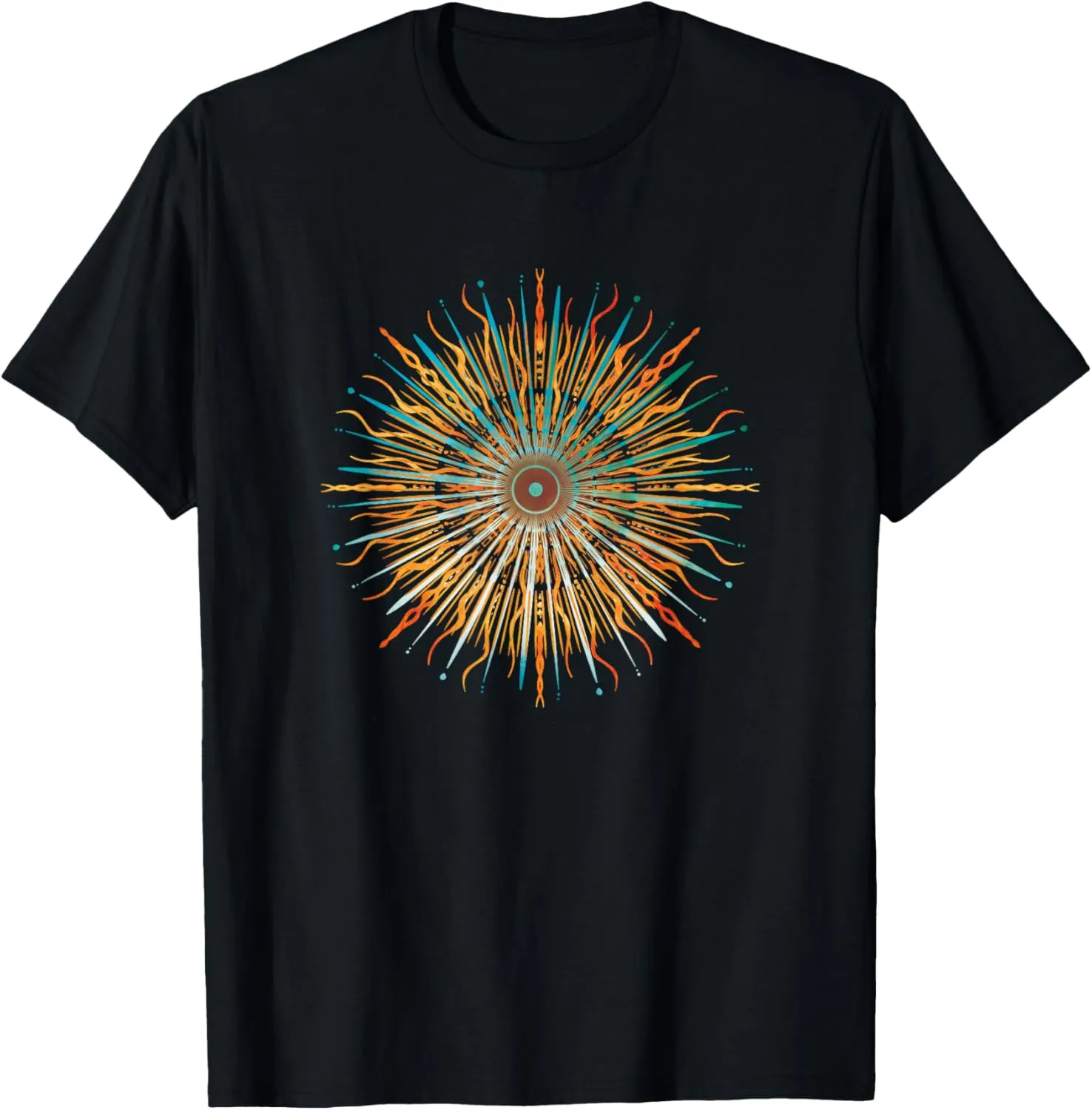 Sun Mandala T-Shirt - Geometric Abstract Starburst T-Shirt