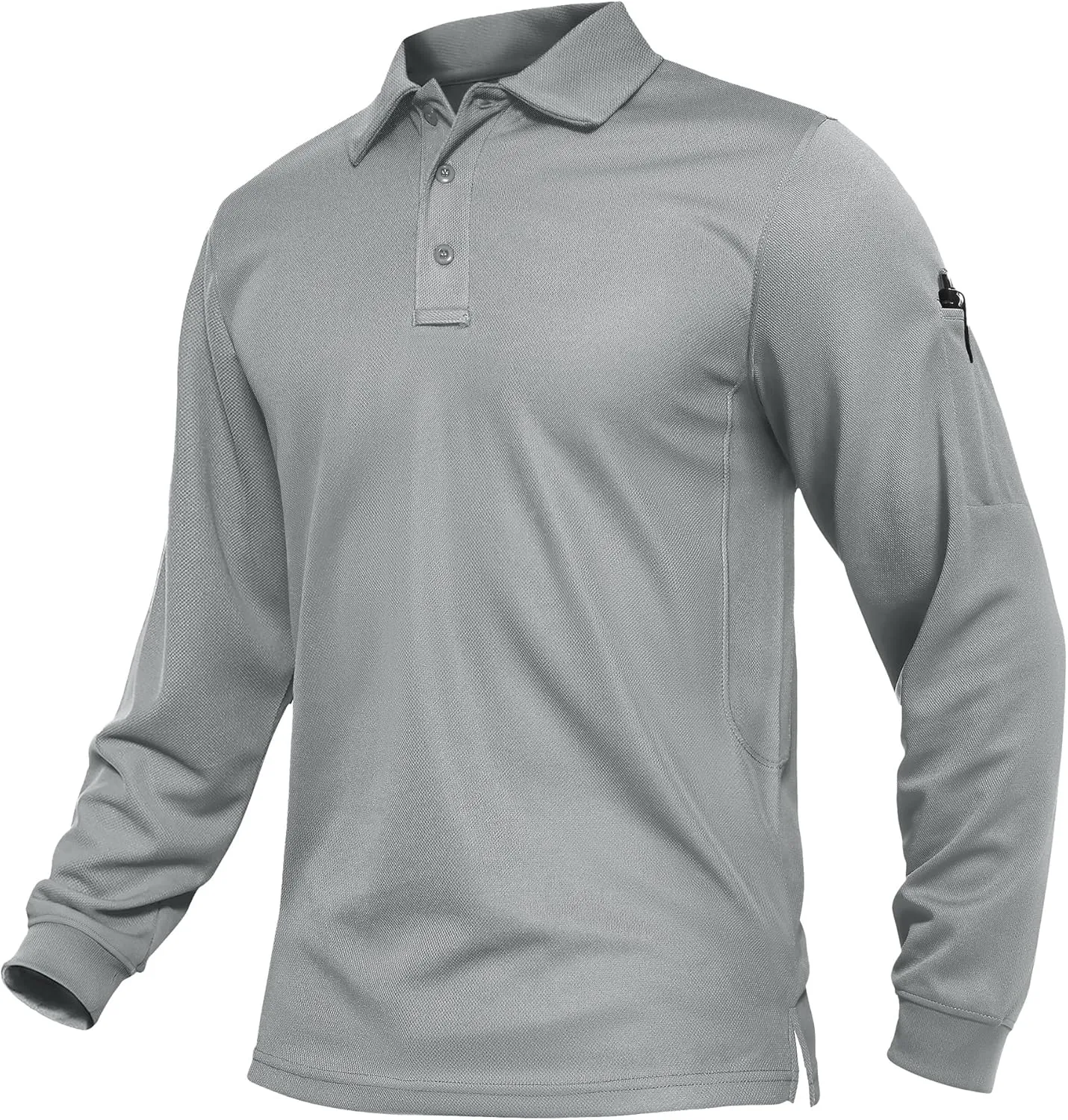 TACVASEN Men's Polo Shirts Long Sleeve Quick Dry Shirt Performance Tactical Shirts Golf Shirt Casual Outdoor Work Shirt