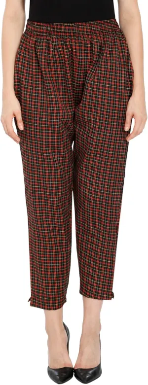 TNQ Women Winter Wear Checked Trouser || Woolen Trouser || Straight Fit Wollen Trouser with Pockets