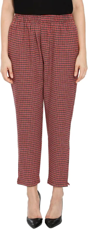 TNQ Women Winter Wear Checked Trouser || Woolen Trouser || Straight Fit Wollen Trouser with Pockets