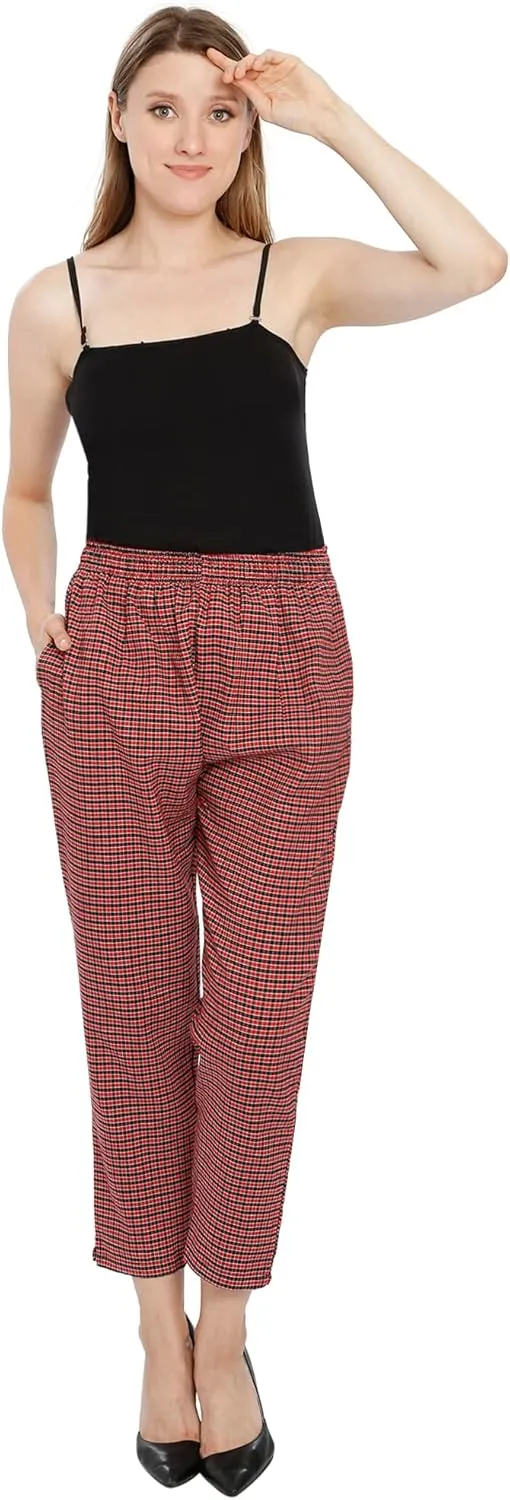 TNQ Women Winter Wear Checked Trouser || Woolen Trouser || Straight Fit Wollen Trouser with Pockets