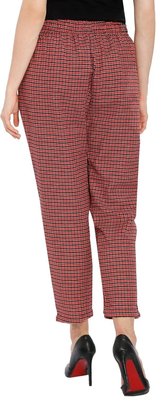 TNQ Women Winter Wear Checked Trouser || Woolen Trouser || Straight Fit Wollen Trouser with Pockets