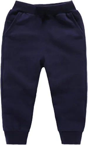 Toddler Boy Sweatpants Cotton Pull on Joggers Kids Solid Elastic Waist Baggy Sweat Boys Casual Comfy Pants