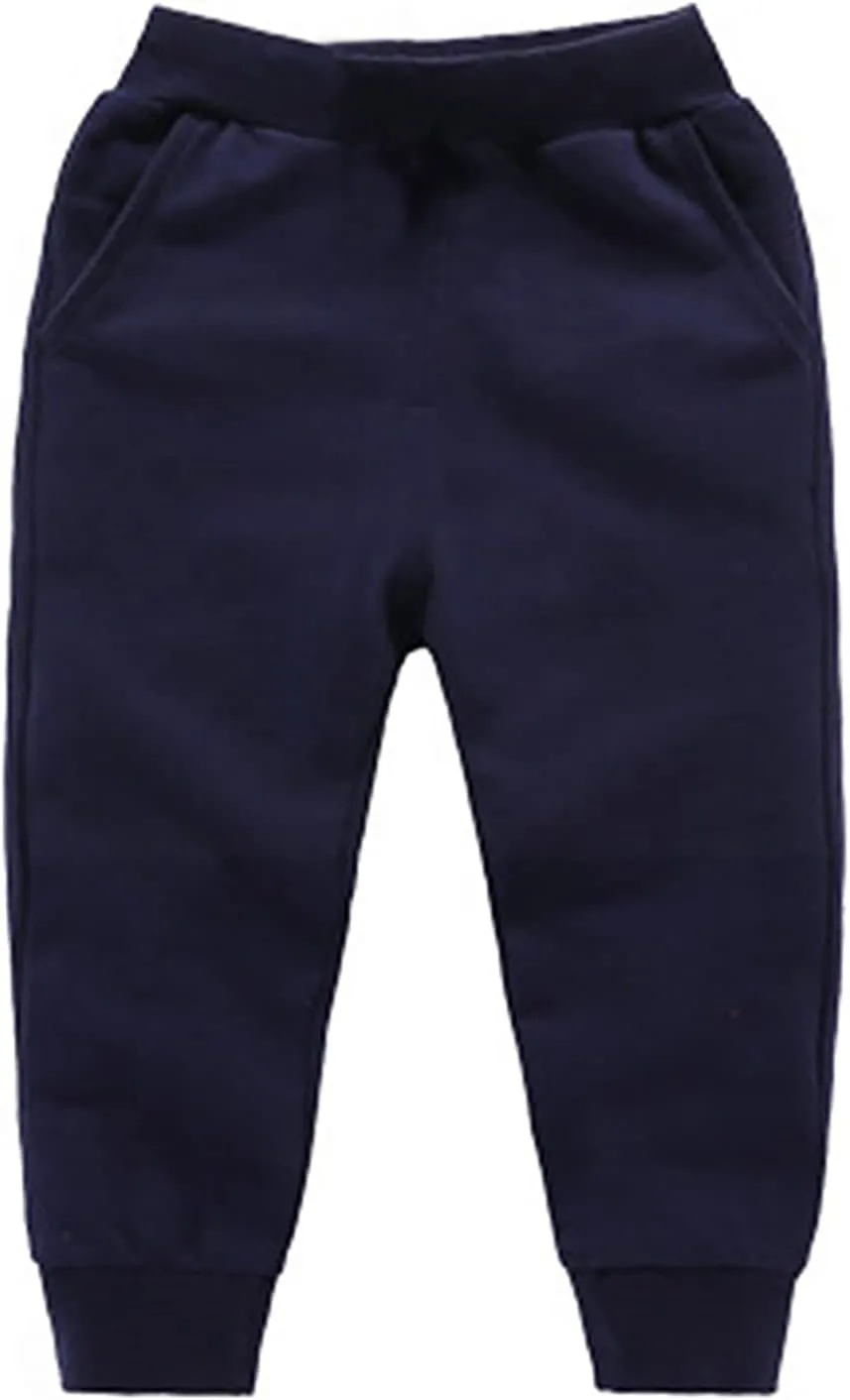 Toddler Boy Sweatpants Cotton Pull on Joggers Kids Solid Elastic Waist Baggy Sweat Boys Casual Comfy Pants