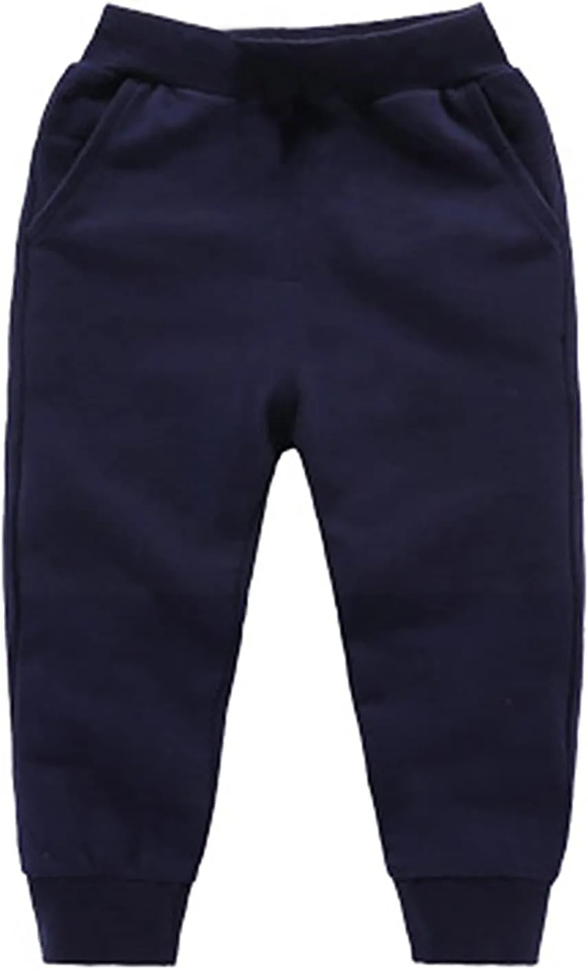 Toddler Boy Sweatpants Cotton Pull on Joggers Kids Solid Elastic Waist Baggy Sweat Boys Casual Comfy Pants