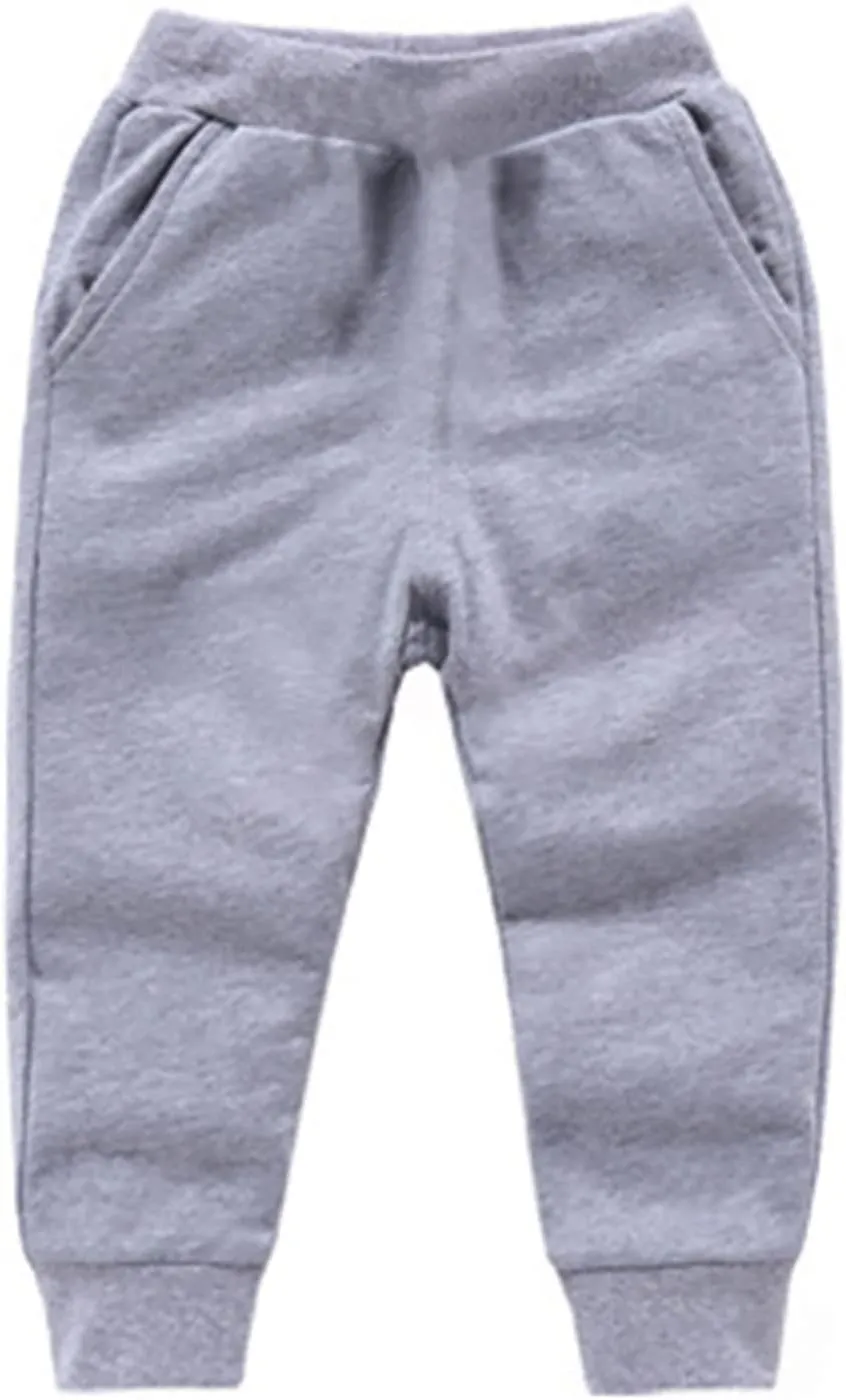 Toddler Boy Sweatpants Cotton Pull on Joggers Kids Solid Elastic Waist Baggy Sweat Boys Casual Comfy Pants