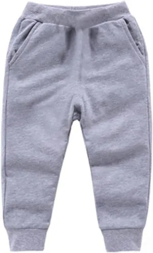 Toddler Boy Sweatpants Cotton Pull on Joggers Kids Solid Elastic Waist Baggy Sweat Boys Casual Comfy Pants