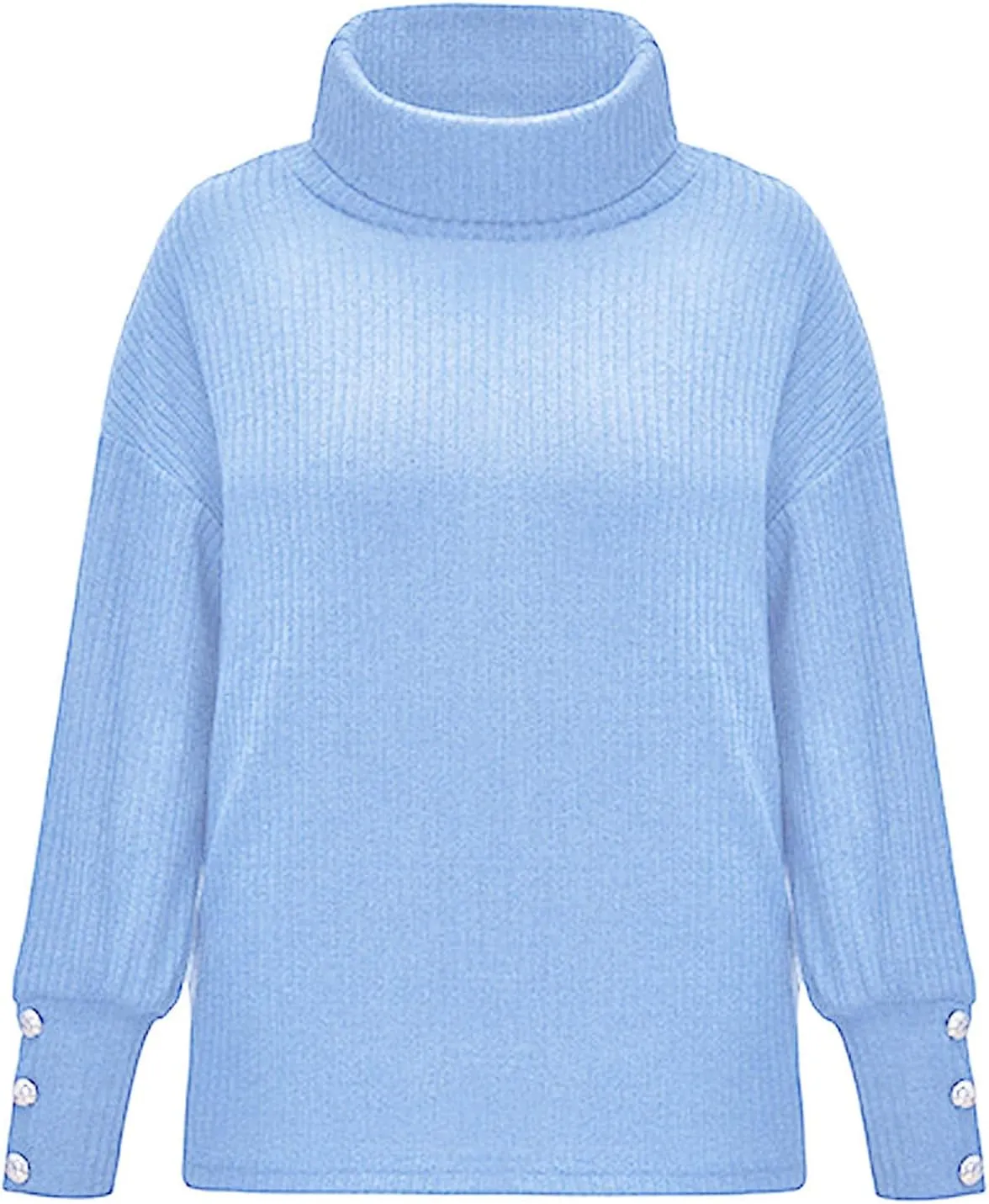 Turtleneck Loose Pullover Tops Sweater Mid Length Dress with Shoulder Sleeves and Half Turtleneck Sweater Neck Tops