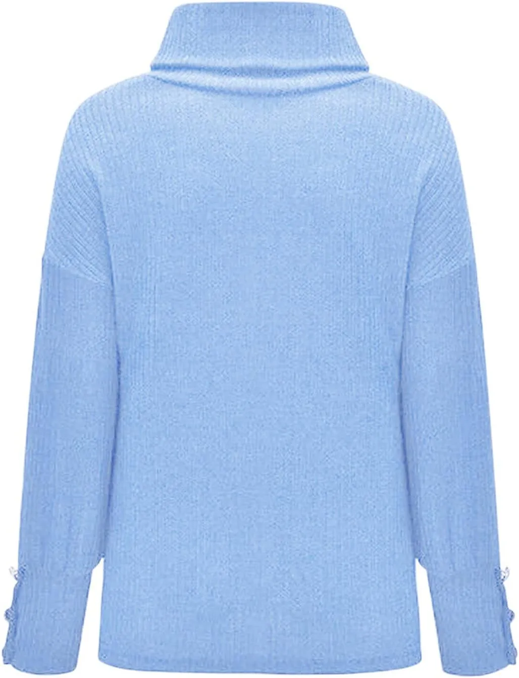 Turtleneck Loose Pullover Tops Sweater Mid Length Dress with Shoulder Sleeves and Half Turtleneck Sweater Neck Tops
