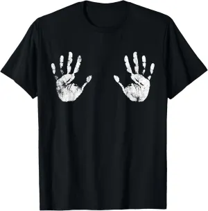 Two Paint Handprints Chest Boobs T-Shirt T-Shirt