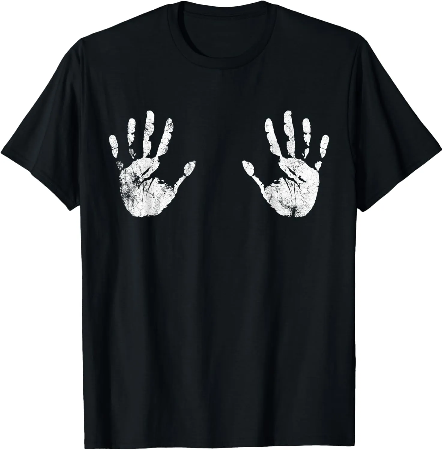 Two Paint Handprints Chest Boobs T-Shirt T-Shirt