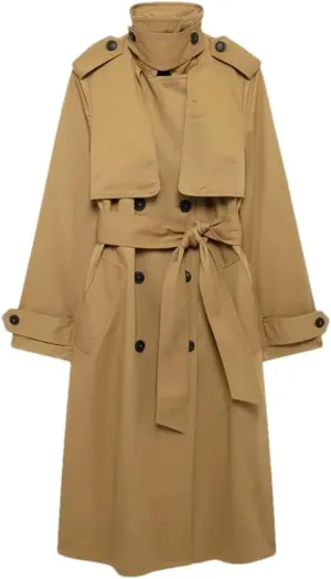 Women Fall Winter Casual Loose Long Sleeved Lapel Long Jacket Double Breasted Solid Casual Trenchcoats