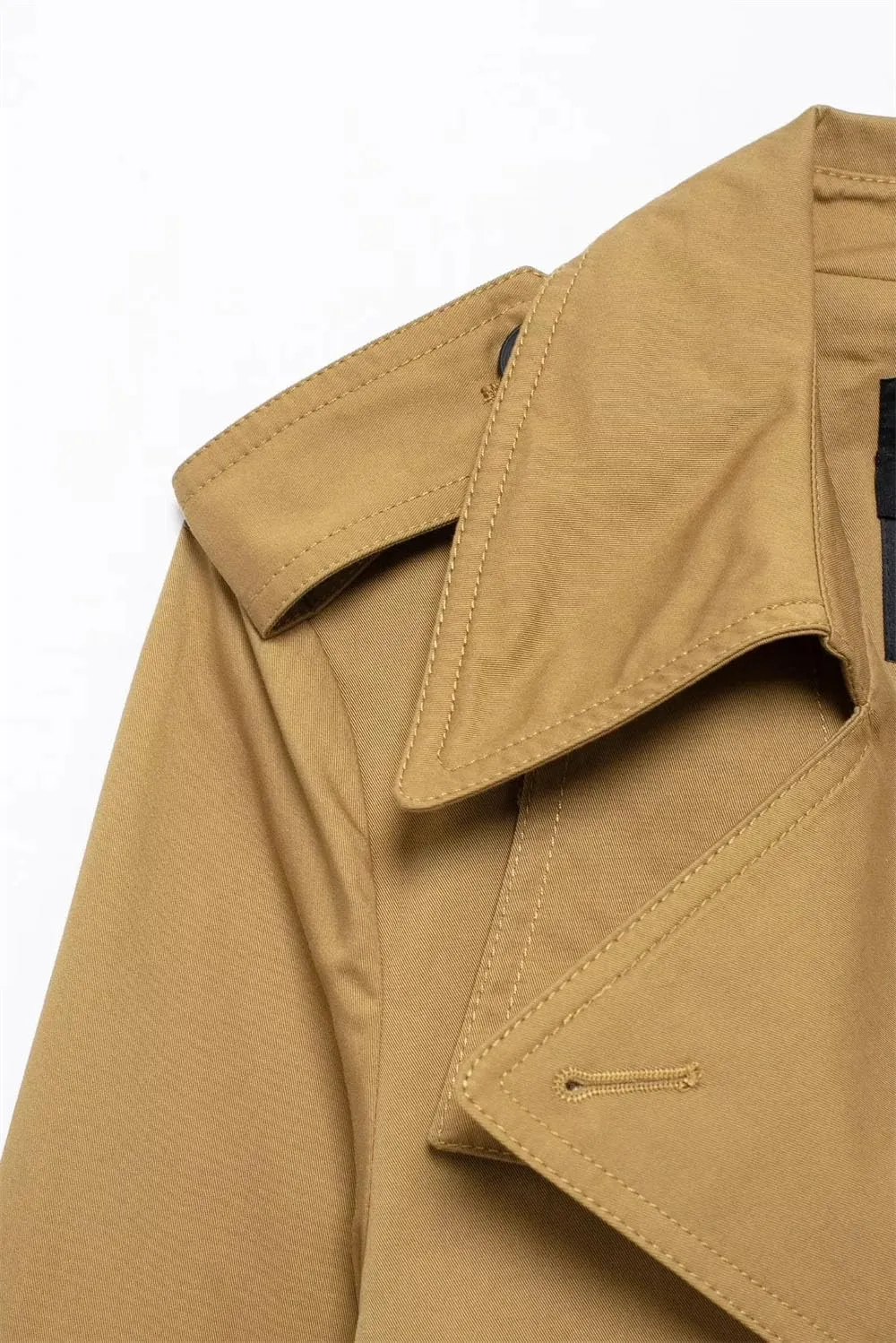 Women Fall Winter Casual Loose Long Sleeved Lapel Long Jacket Double Breasted Solid Casual Trenchcoats