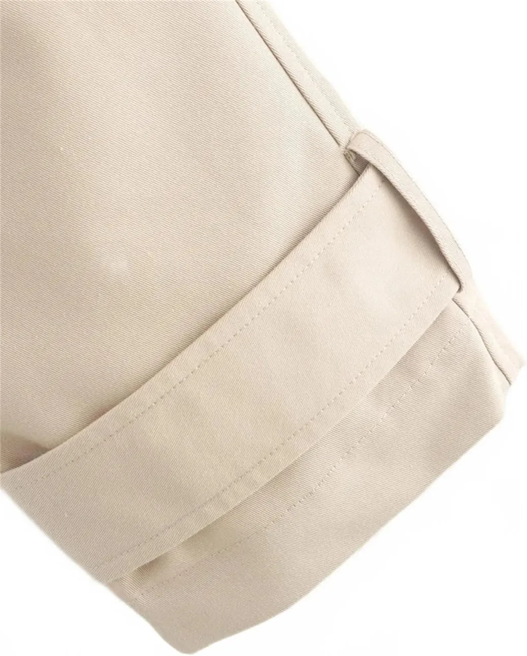 Women Short Trench Coat Double Breasted Retro Lapel Long Sleeved Solid Versatile