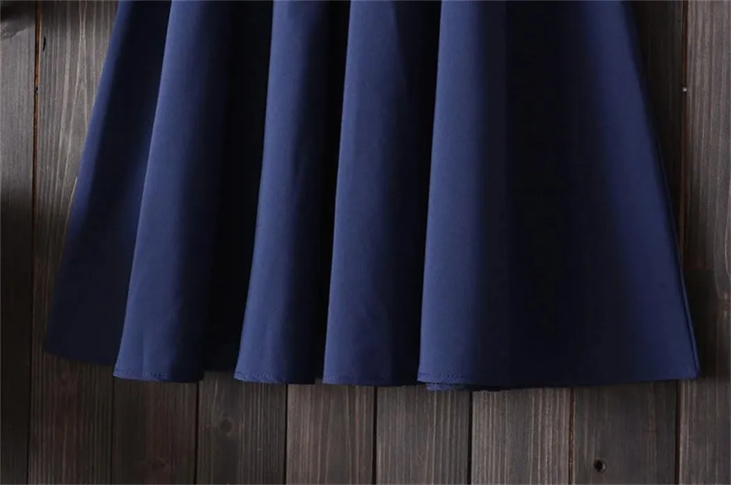 Women's High Waist A-Line Skirt with Belt Korean Style Pleated Midi Length Summer Casual Knee Length Skirt