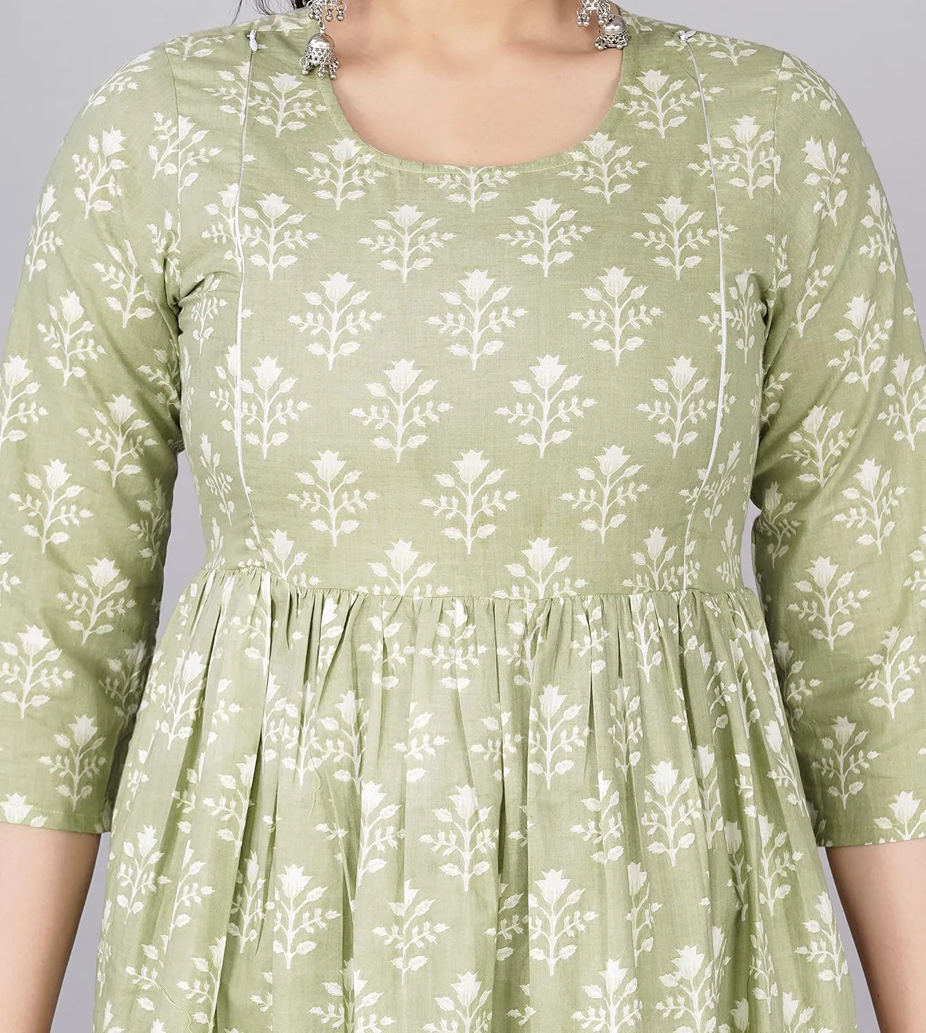 Women's Maternity Dress Kurti for Pregnancy Women with Breastfeeding Dress with Floral Maxi Maternity Dress