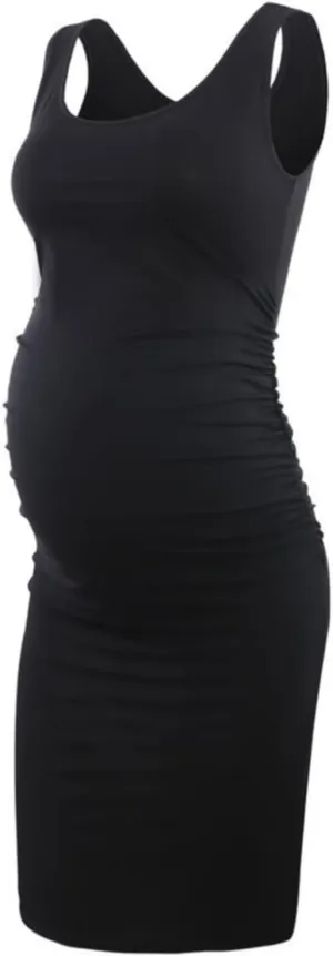 Womens Maternity Ribbed Tank Dress Sleeveless Slim Fit Dress Bodycon Prenancy Women Casual Dress