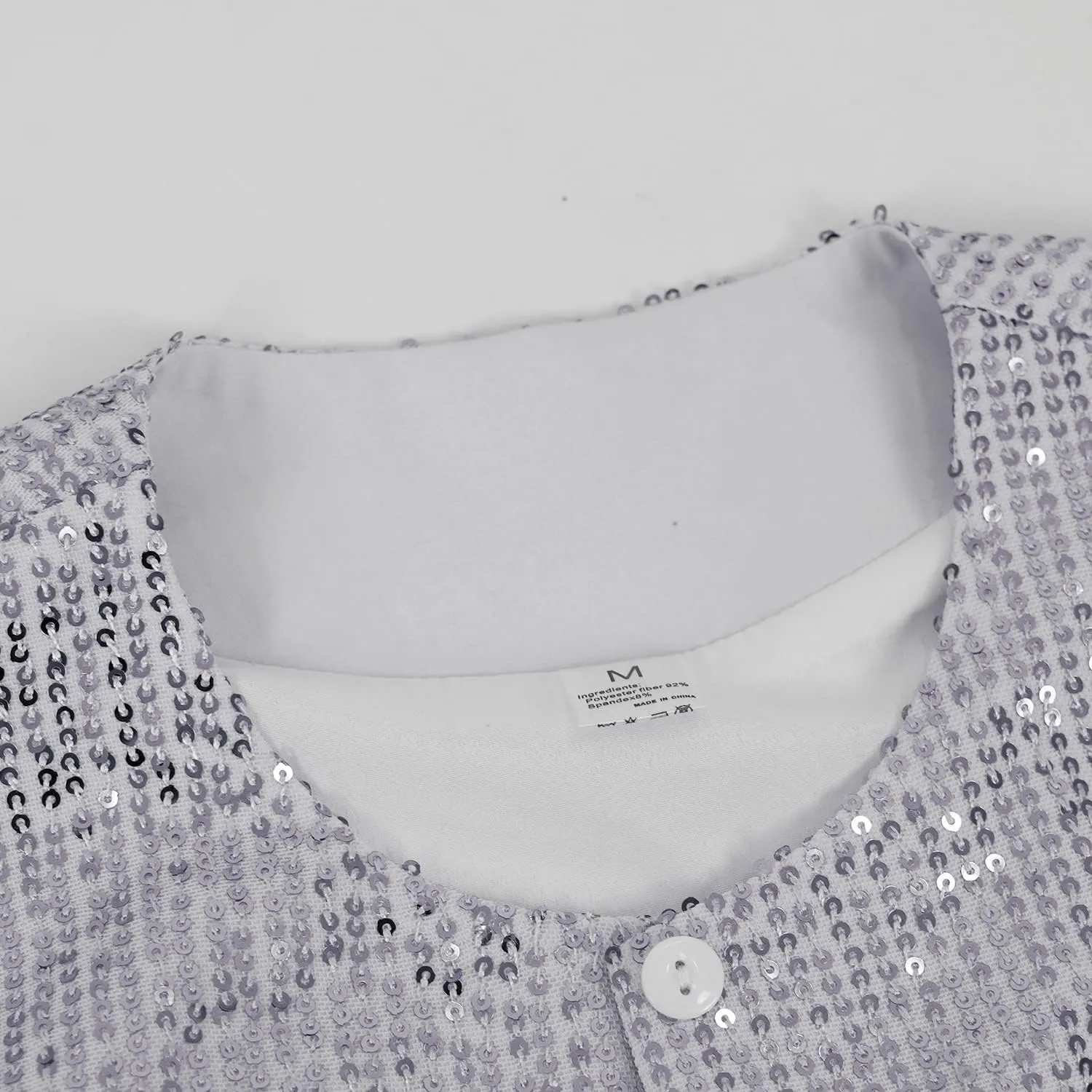 Women's Sequin Jacket Button Up Long Sleeved Disco Sparkling Top