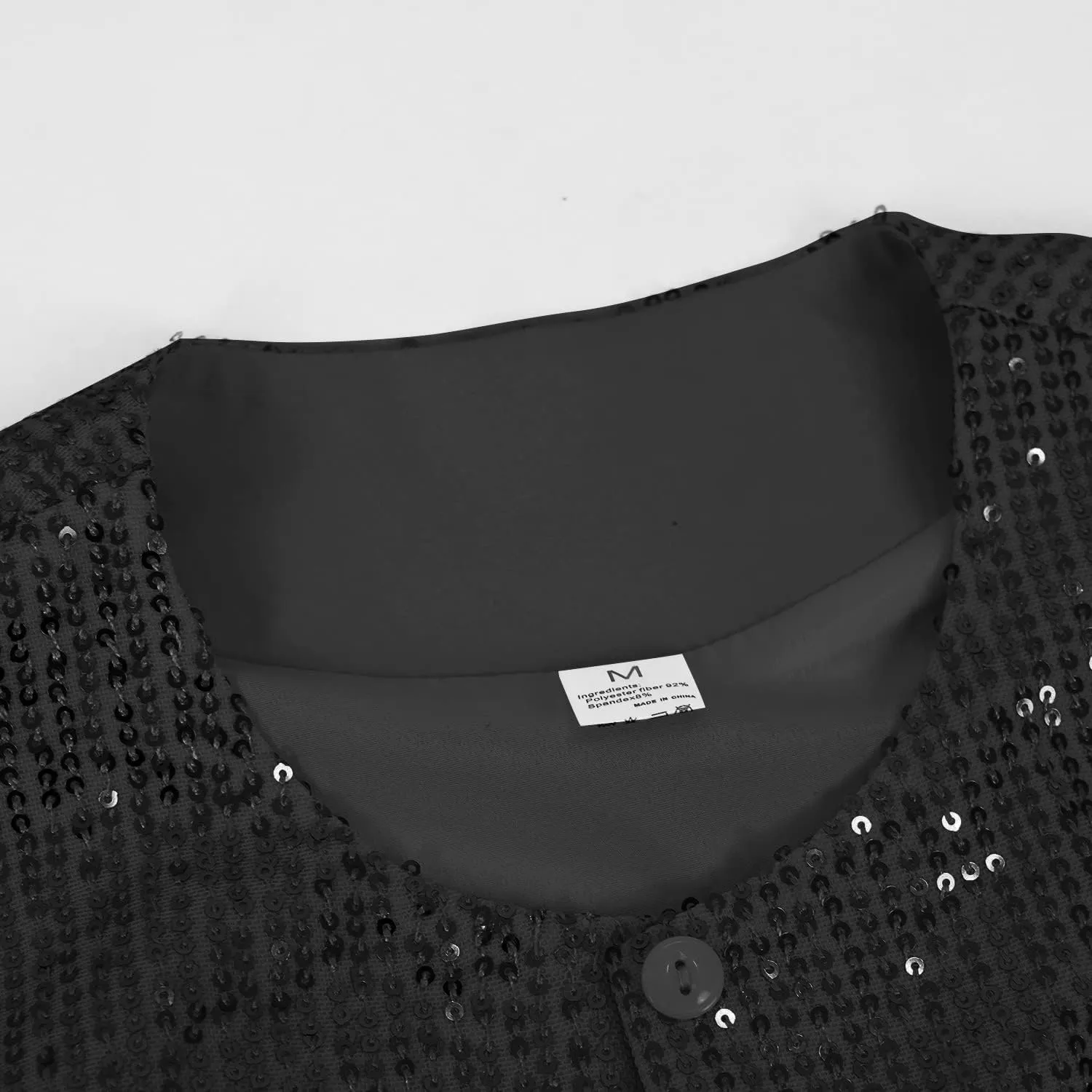 Women's Sequin Jacket Button Up Long Sleeved Disco Sparkling Top