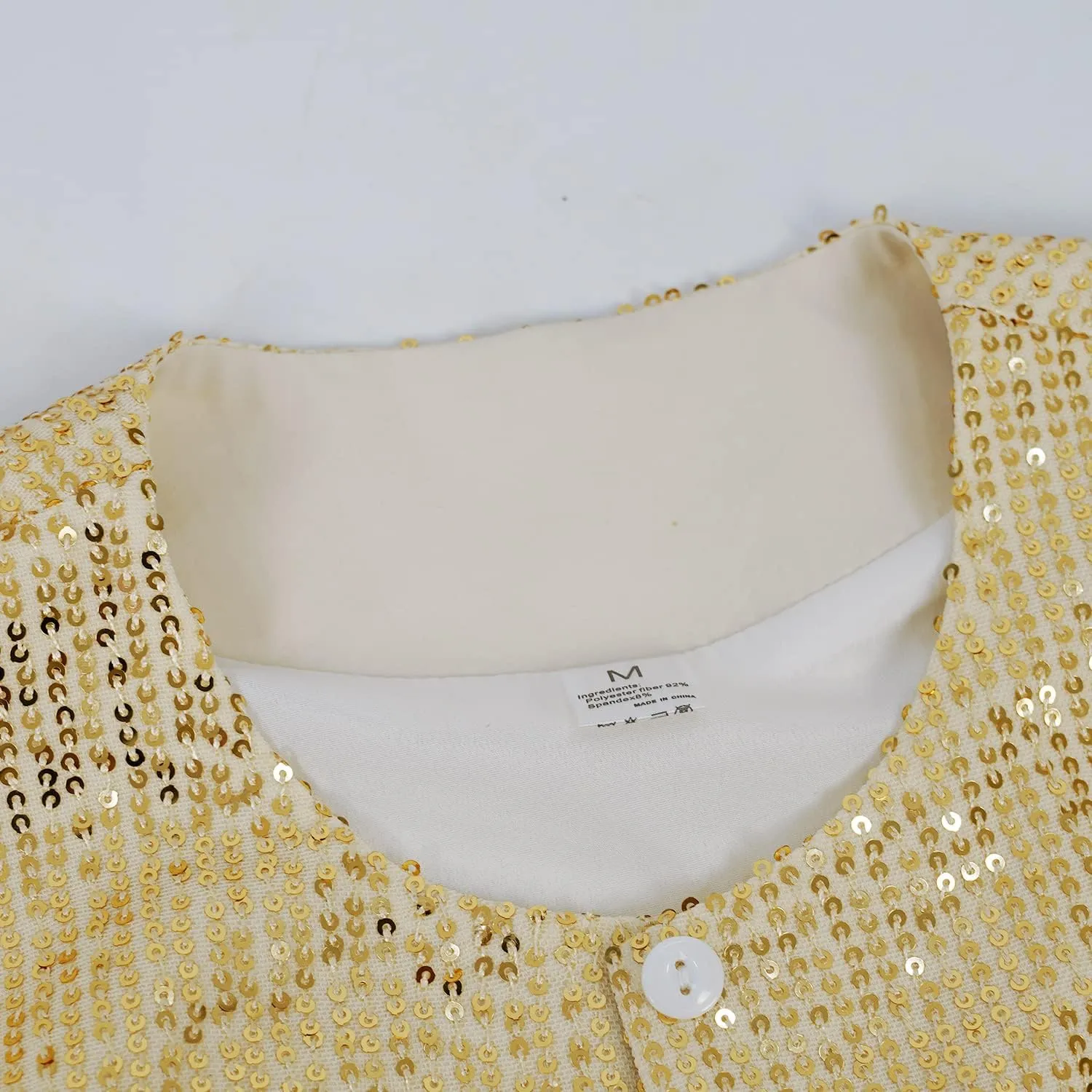 Women's Sequin Jacket Button Up Long Sleeved Disco Sparkling Top