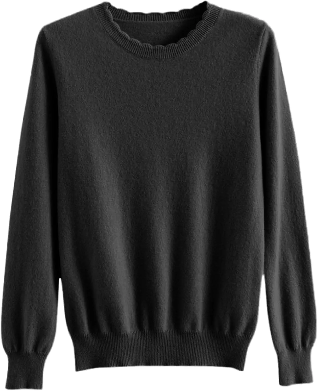 Women's Sweater Crewneck Cashmere Solid Color Long Sleeve Bottoming Shirt Pullover Tops Trendy Thermal Shirt Outfits