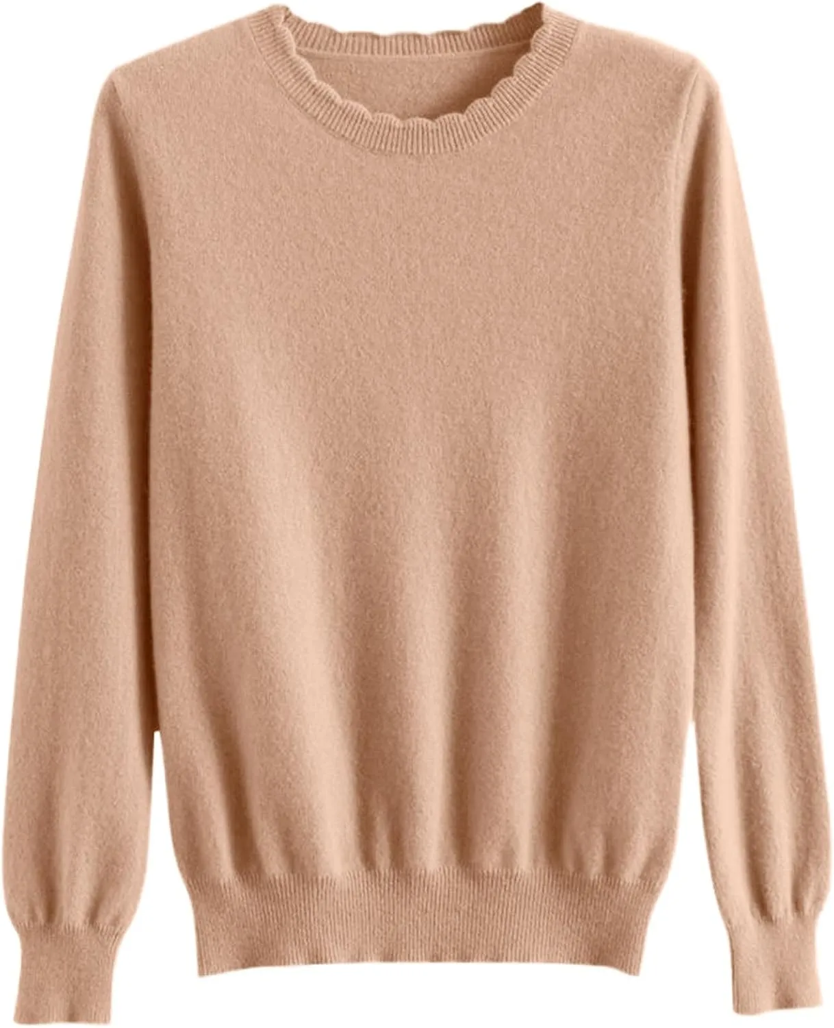 Women's Sweater Crewneck Cashmere Solid Color Long Sleeve Bottoming Shirt Pullover Tops Trendy Thermal Shirt Outfits