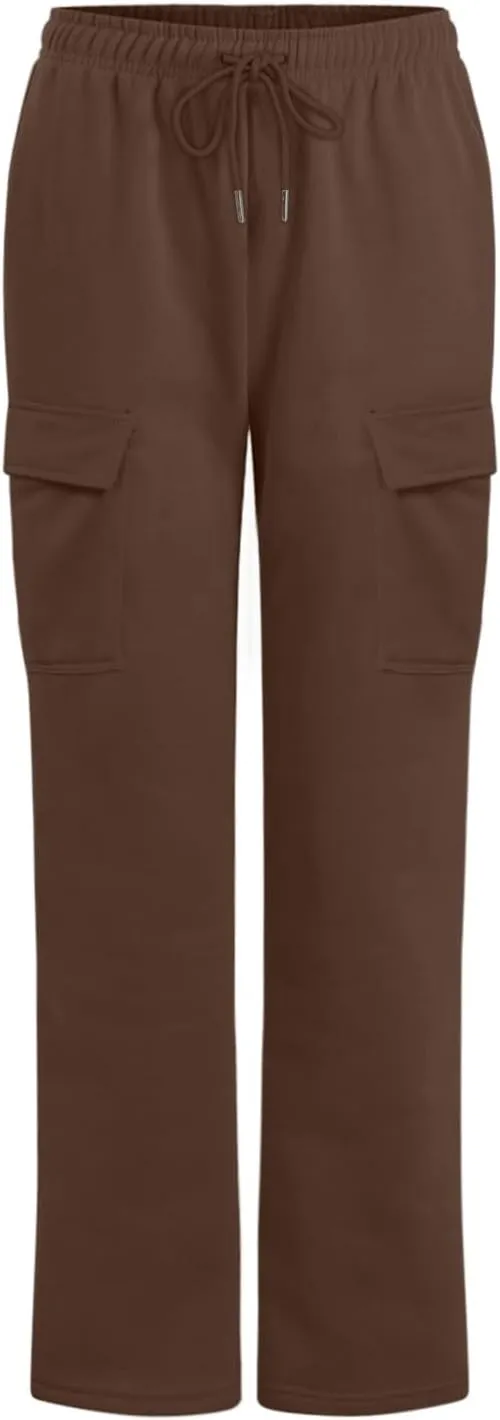 Womens Sweatpants Loose Casual Drawstring Sweat Pants Elastic Band Straight Leg Athletic Pants with Pockets