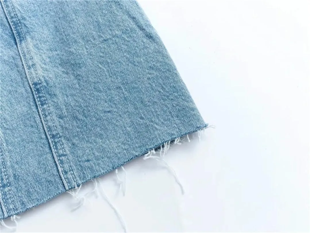 Women's Tube Top Denim Dress Chic Tight Package Hip Mini Skirt
