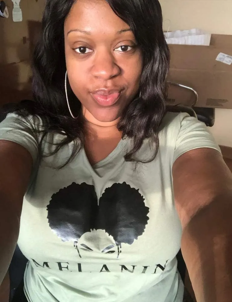 YourTops Women Melanin Graphic T-Shirt Afro Woman T-Shirt