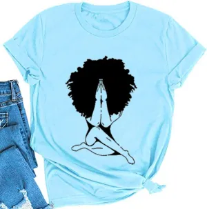 YourTops Women Melanin Graphic T-Shirt Afro Woman T-Shirt