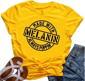 YourTops Women Melanin Graphic T-Shirt Afro Woman T-Shirt